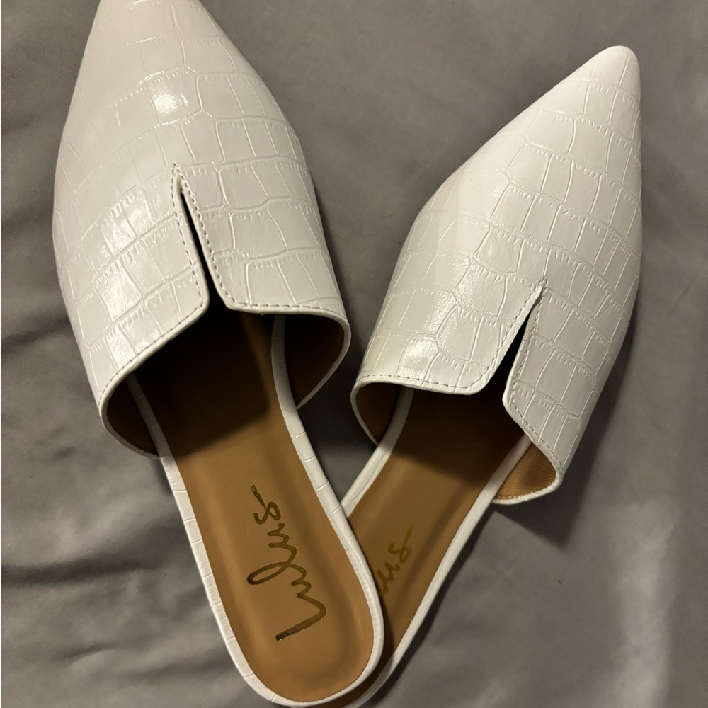 White Lulu brand flats!